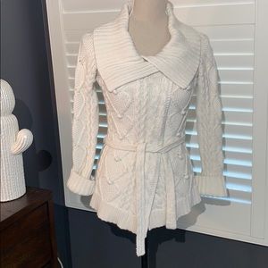 Sz XS The Limited Winter White Cardigan W/Silver